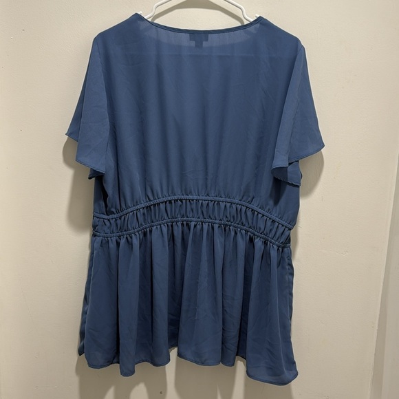 Torrid- Flutter Sleeve Babydoll Top Bouse 1X Plus Size - Picture 6 of 7